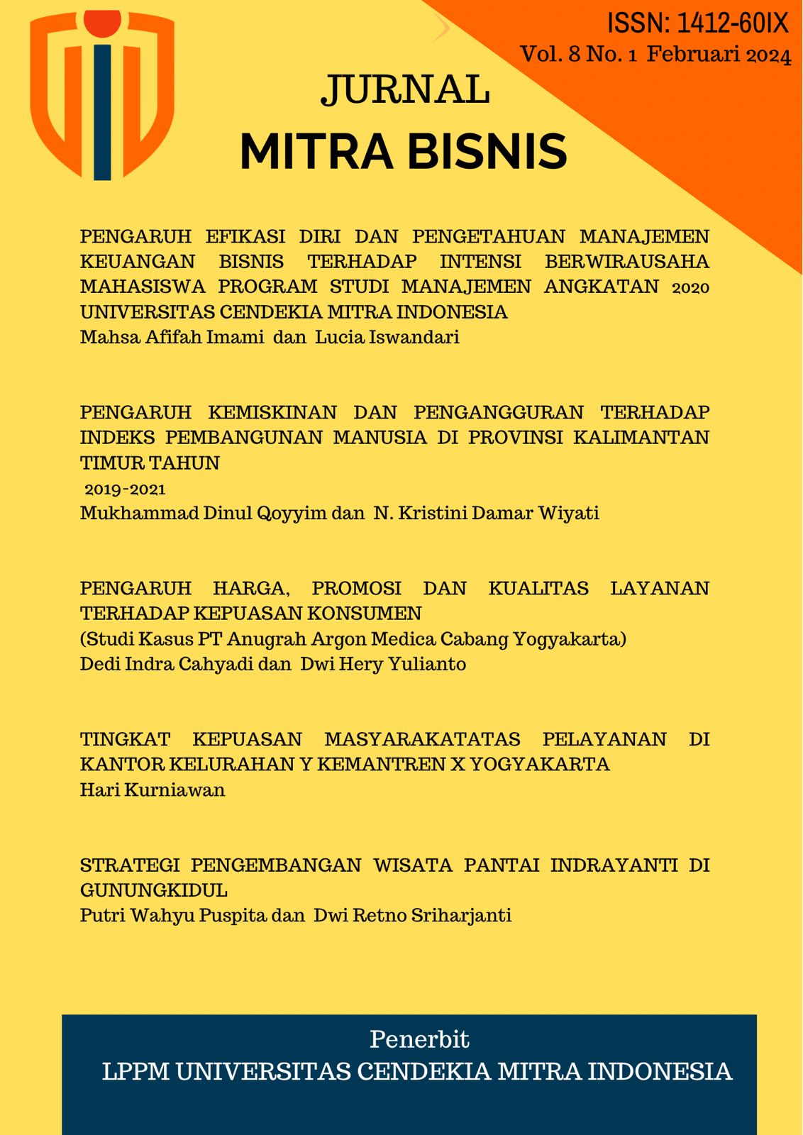 					Lihat Vol 8 No 1 (2024): Jurnal Mitra Bisnis Vol. 8
				